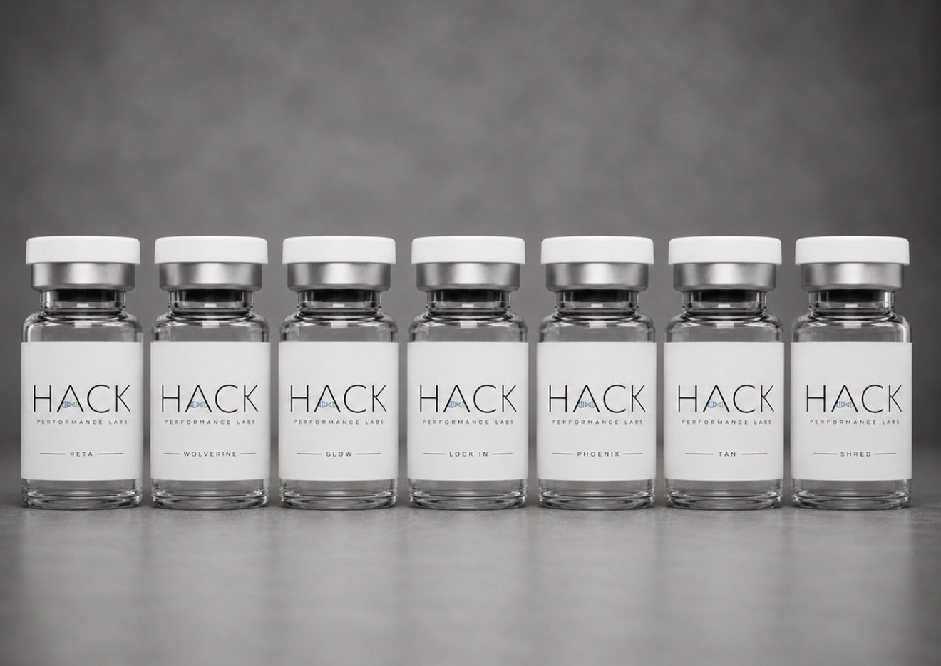 HACK Performance Labs compounded peptide vials